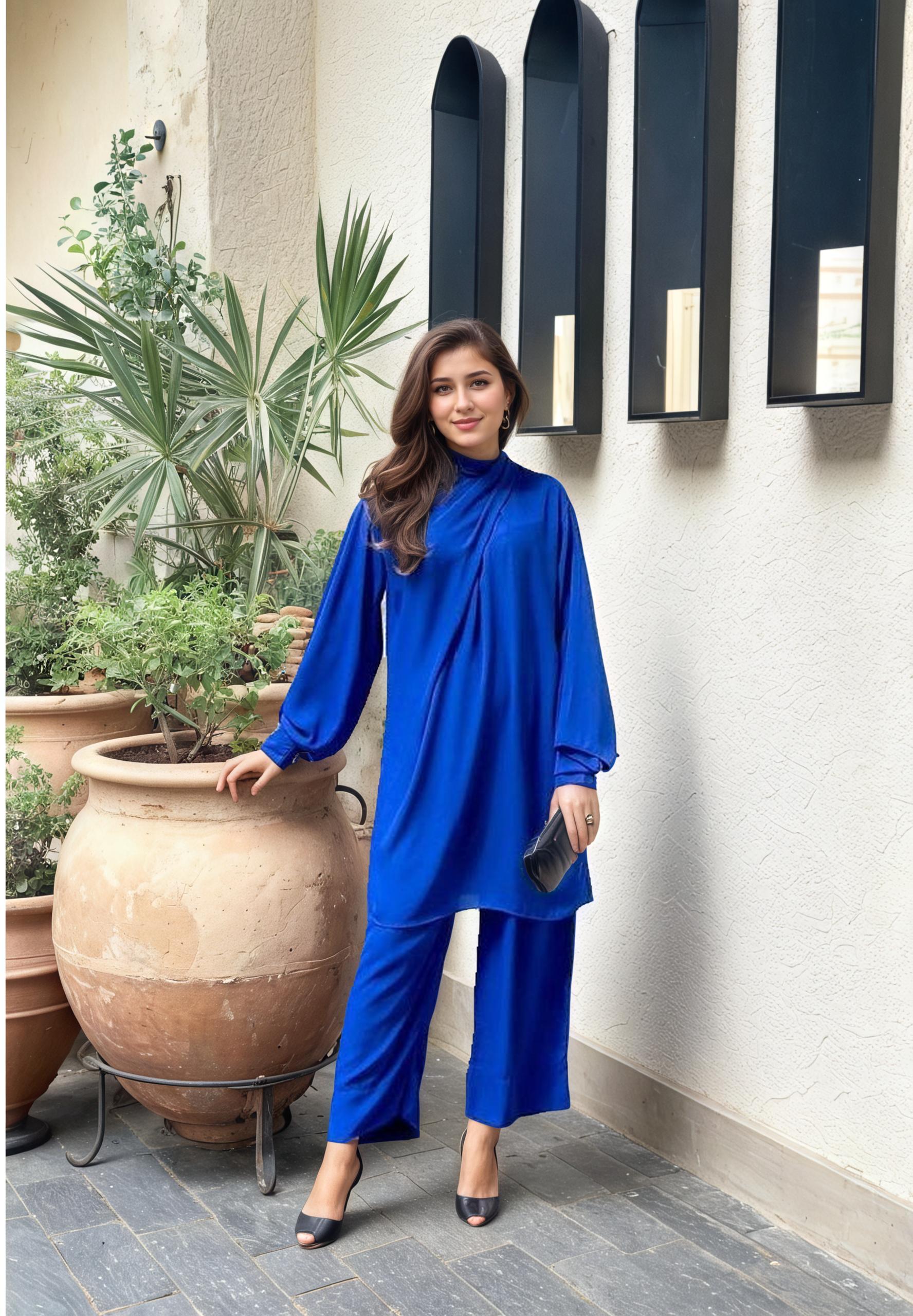 Carlo Royal Blue Knot Co-ord Set