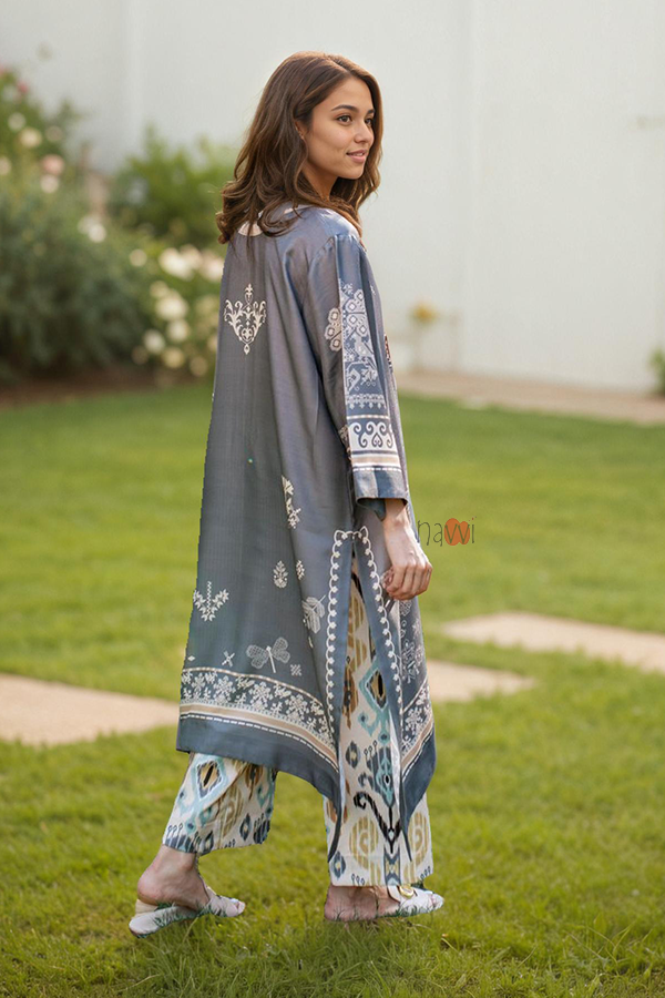 Bloom Lawn Cotton Satin Co-ord Set